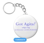 Esophageal cancer awareness periwinkle blue purple ribbon key chain got&nbsp;agita
